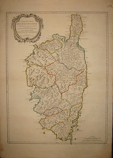 De Vaugondy Robert (1688-1766) Carte nouvelle de l'Isle de Corse dressée, d'après une grande Carte manuscrite levée sur les lieux par ordre de M. le Marechal de Maillebois... 1769 Lausanne 